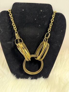 Gold Statement Loop Necklace 3pieces necklace, bracelet, & 2 sets of earrings